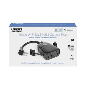 Feit Electric Smart Wi-Fi Dual Outlet Outdoor Plug Black PLUG/WIFI/WP New